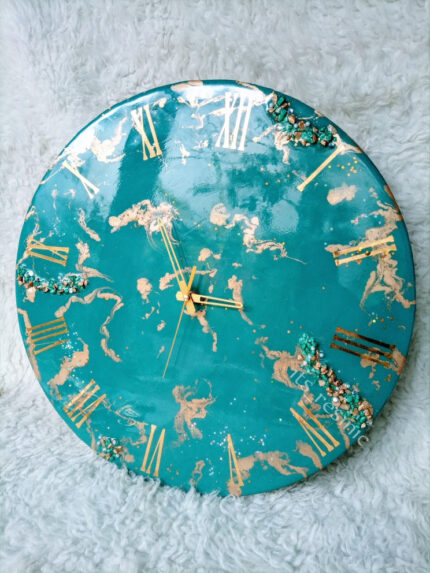 Customized Resin clock with simple theme but unique touch of color