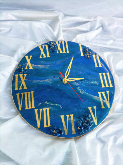 Resin customized blue crystal shades theme wall clock